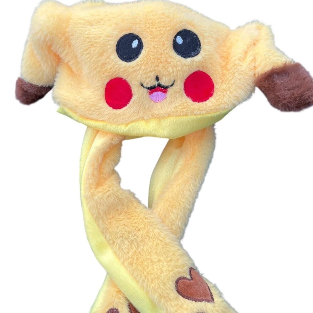 Title: Cute Pikachu Plush Hat with Moving Ears Kawaii Cosplay Accessory
